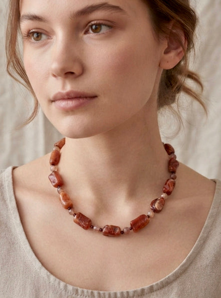 Brown Stone Statement Necklace