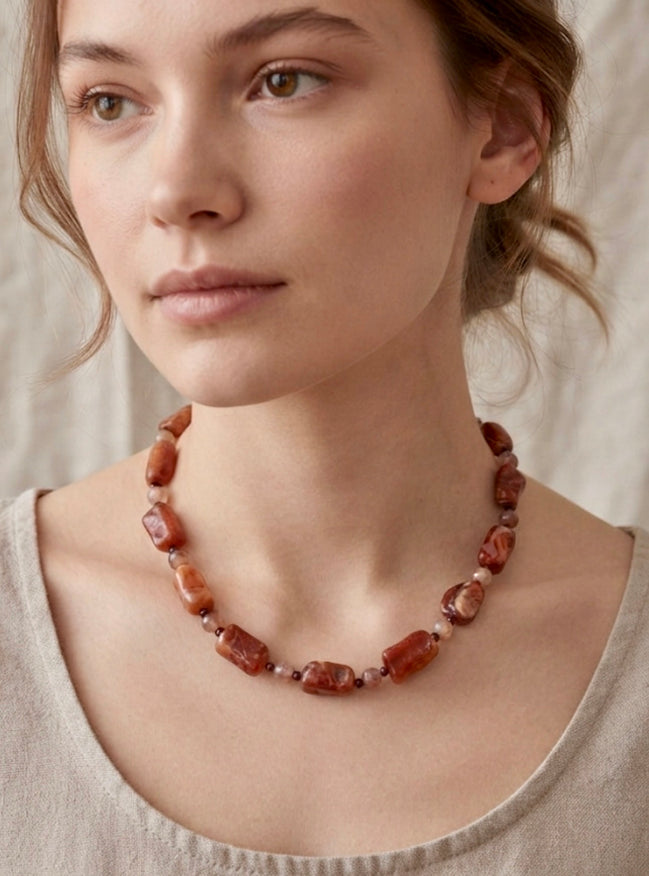 Brown Stone Statement Necklace