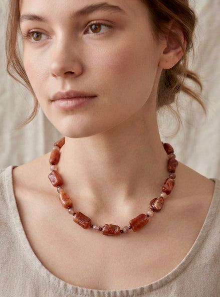 Brown Stone Statement Necklace