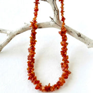 Carnelian Gemstone Long Necklace.