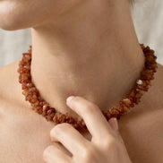 Carnelian Gemstone Long Necklace.