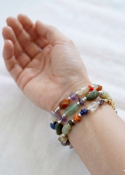 Gemstone chips Long Necklace