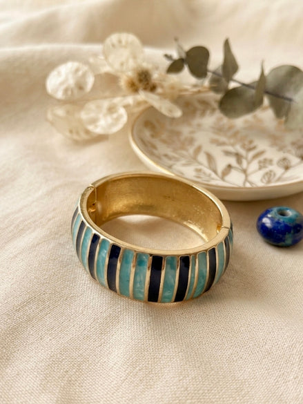 Oceanic Ribbon Enamel Openable Bangle