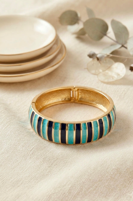 Oceanic Ribbon Enamel Openable Bangle