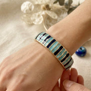 Oceanic Ribbon Enamel Openable Bangle