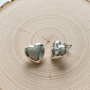 Silver Heart Studs