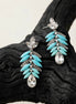 Leaf Rhinestone Drop Earrings