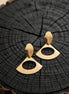 Geometric Matte Gold Fan Drop Earrings