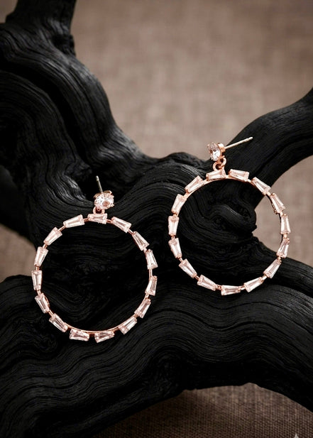 Rose Gold Cubic Zirconia Earrings