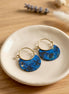 Blue Marble Brass Hoop