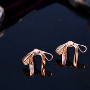 Rose Gold Ribbon Bow Stud