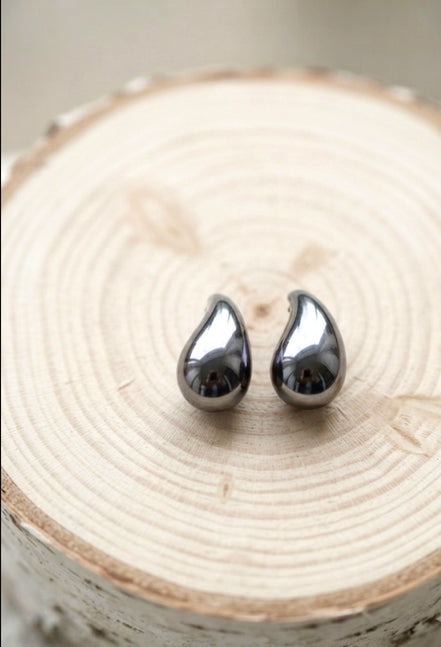 Teardrop Huggie Hoop Earrings.