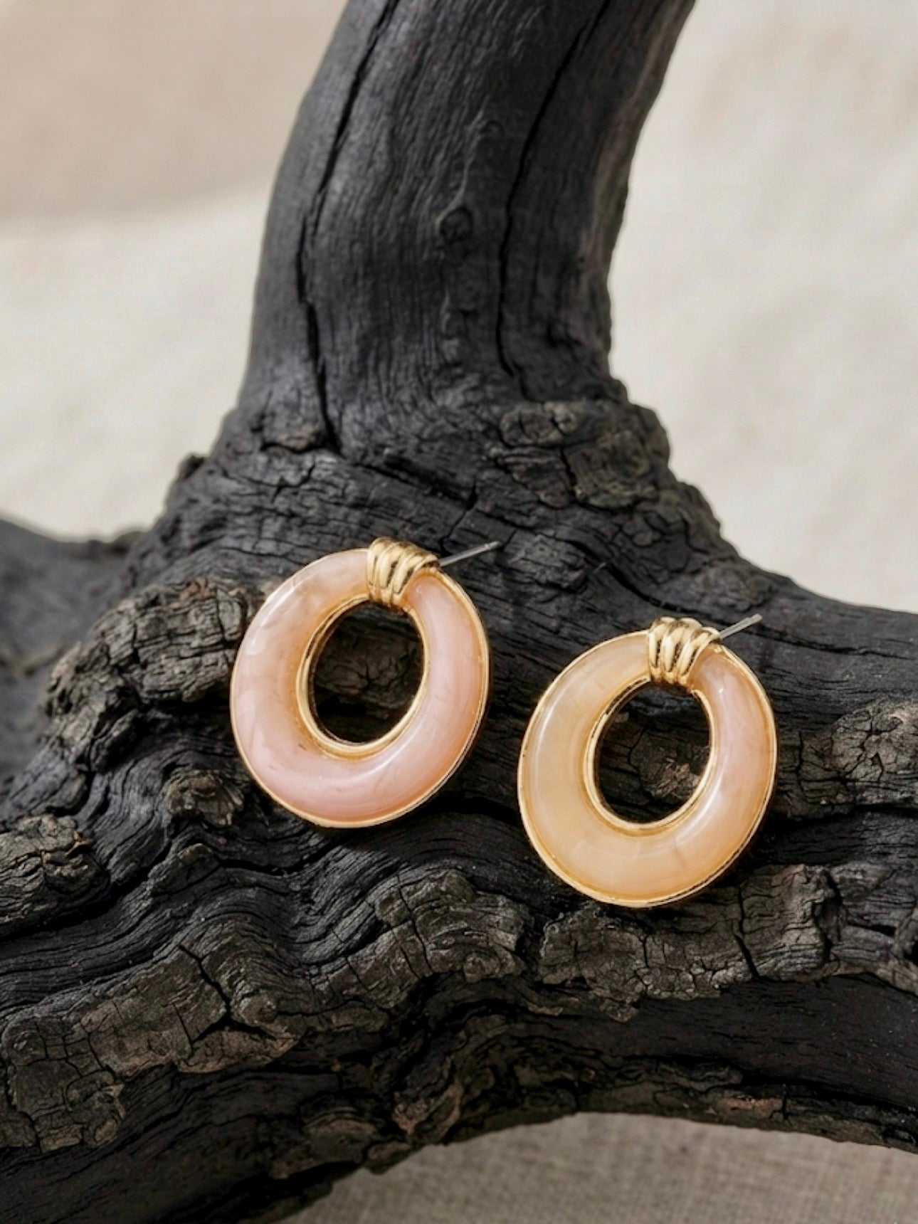 Gold-Rimmed Peach Drop