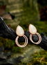 Moonstone Double hoops