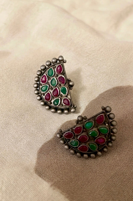 Oxidized Silver Half-Moon