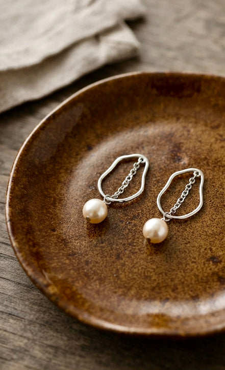 Silver Organic Hoop