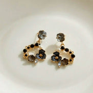 Grey Crystal Drop Earrings.