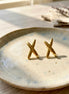 Golden Criss-Cross X-Shaped Stud