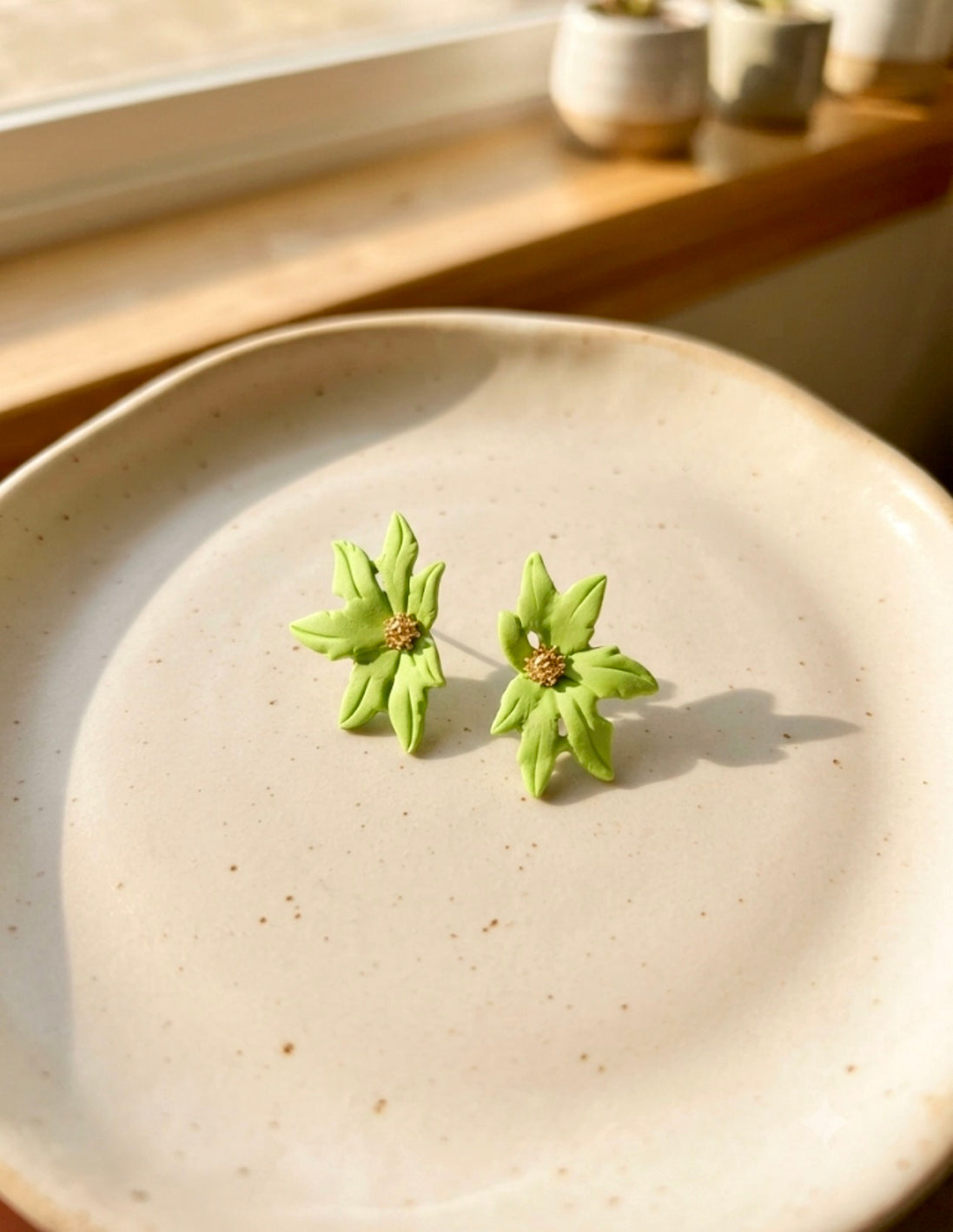 Matte Green Earrings