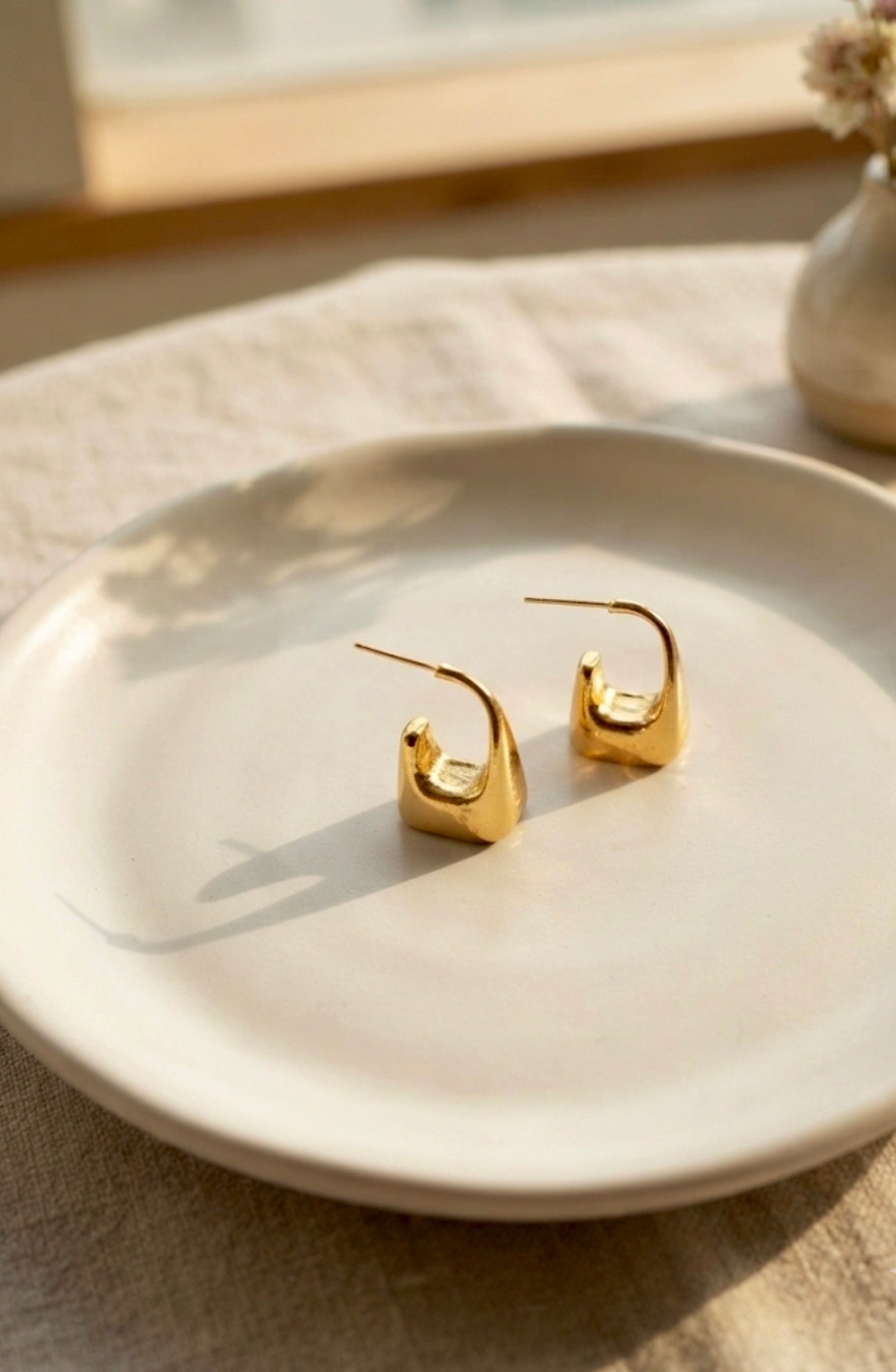 Gold-Plated Chunky Square Hoop