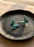 Teal Marbled Butterfly Stud Earrings
