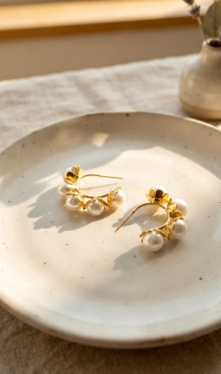 Pearl C-Shaped Hoop