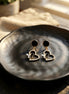Black Metal Heart Earrings