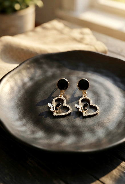 Black Metal Heart Earrings