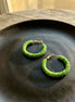 Woven Lime Green Beaded Hoop