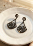 Black Rhinestone Drop Earrings.
