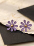 Matte Purple Daisy Flower Stud