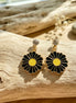 Black Sunflower Earrings