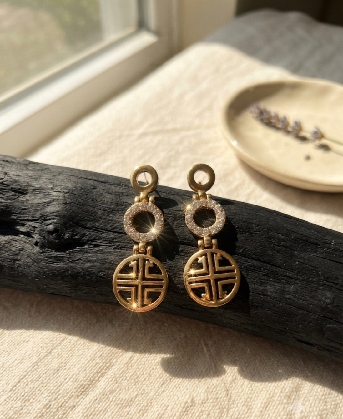 Crystal Drop Earrings.