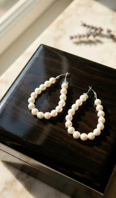 Pearl Teardrop Hoop