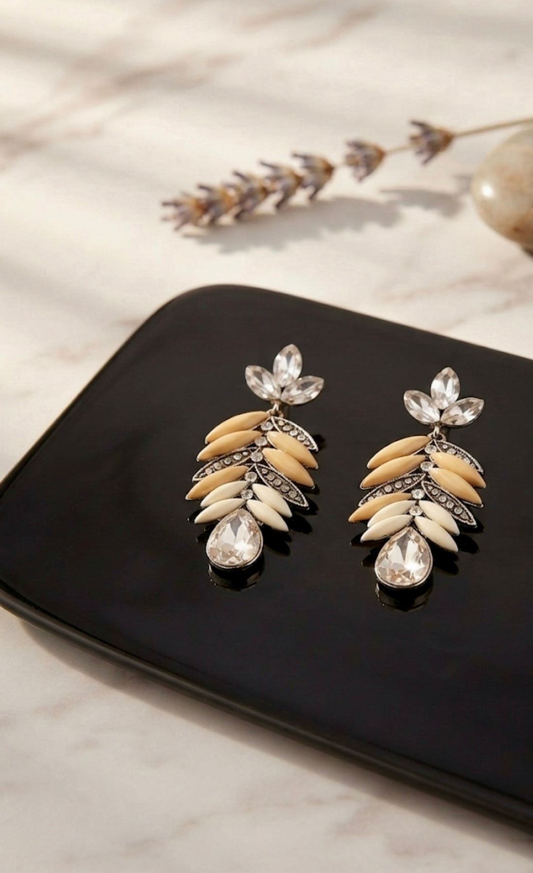 Pastel Leaf Chandelier Earrings.
