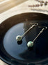 Green Ball Drop Earrings.