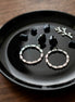 Black Crystal Hoop Drop Earrings.