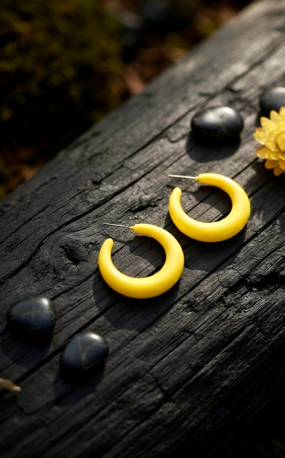 Chunky Yellow Earrings
