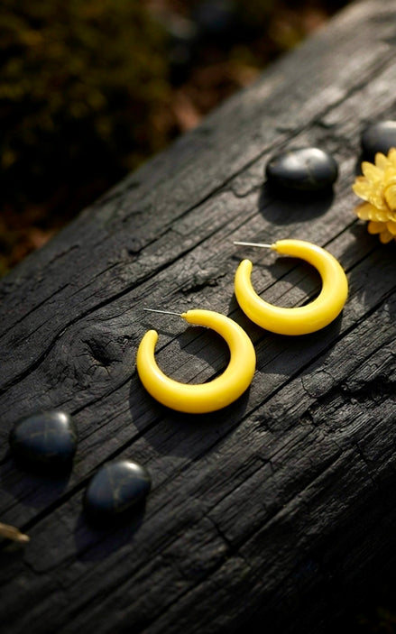 Chunky Yellow Earrings