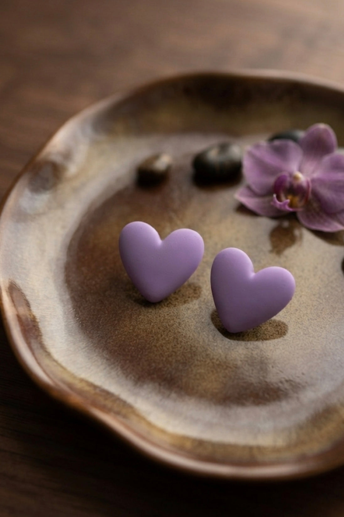 Purple Heart Earrings