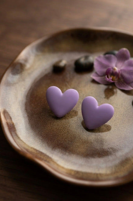 Purple Heart Earrings