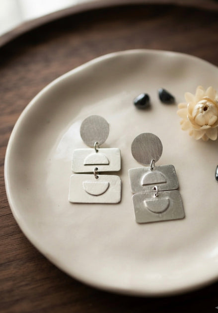 Silver Structure Earrings