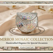 Half-Moon Mirror Mosaic Clutch