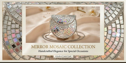 Half-Moon Mirror Mosaic Clutch