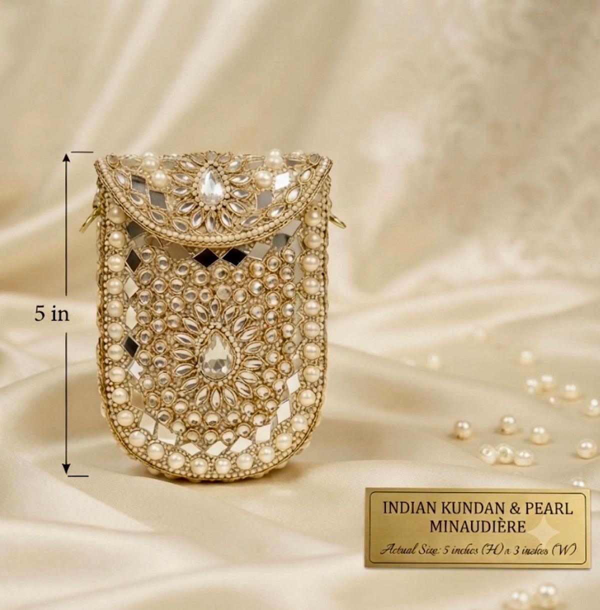 Indian Kundan & Pearl Minaudière