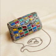 Multicolor Mosaic Stone Clutch