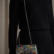 Multicolor Mosaic Stone Clutch