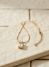 White Square Locket With Golden Chain