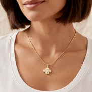 Flower Shaped AD Studded Pendant With Chain