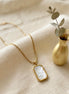 Mother-of-Pearl Rectangular Tag Pendant Chain